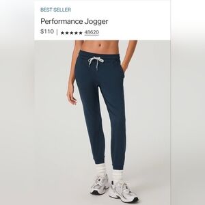 Womens Vuori Performance Joggers, Midnight Heather, Size Large